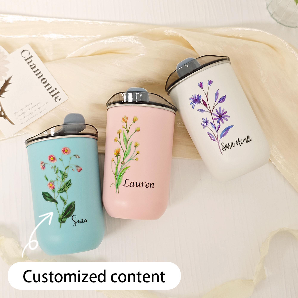 Custom Birth Flower Stainless  - огляд і ціна Coffee Tea Name