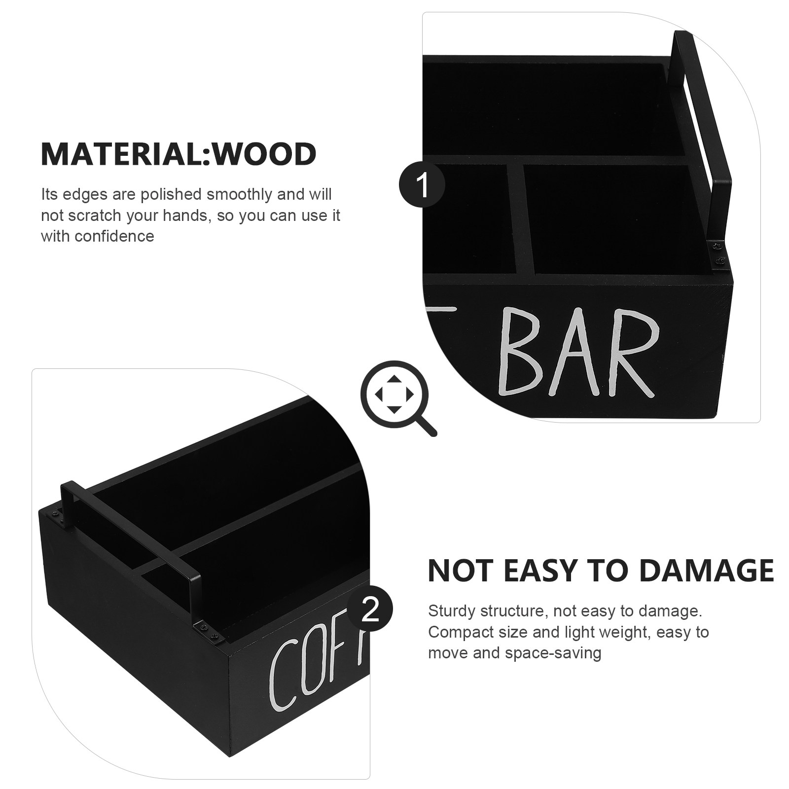 Wooden Tea Bag Organizer Multi - огляд і ціна Coffee Tea Sugar